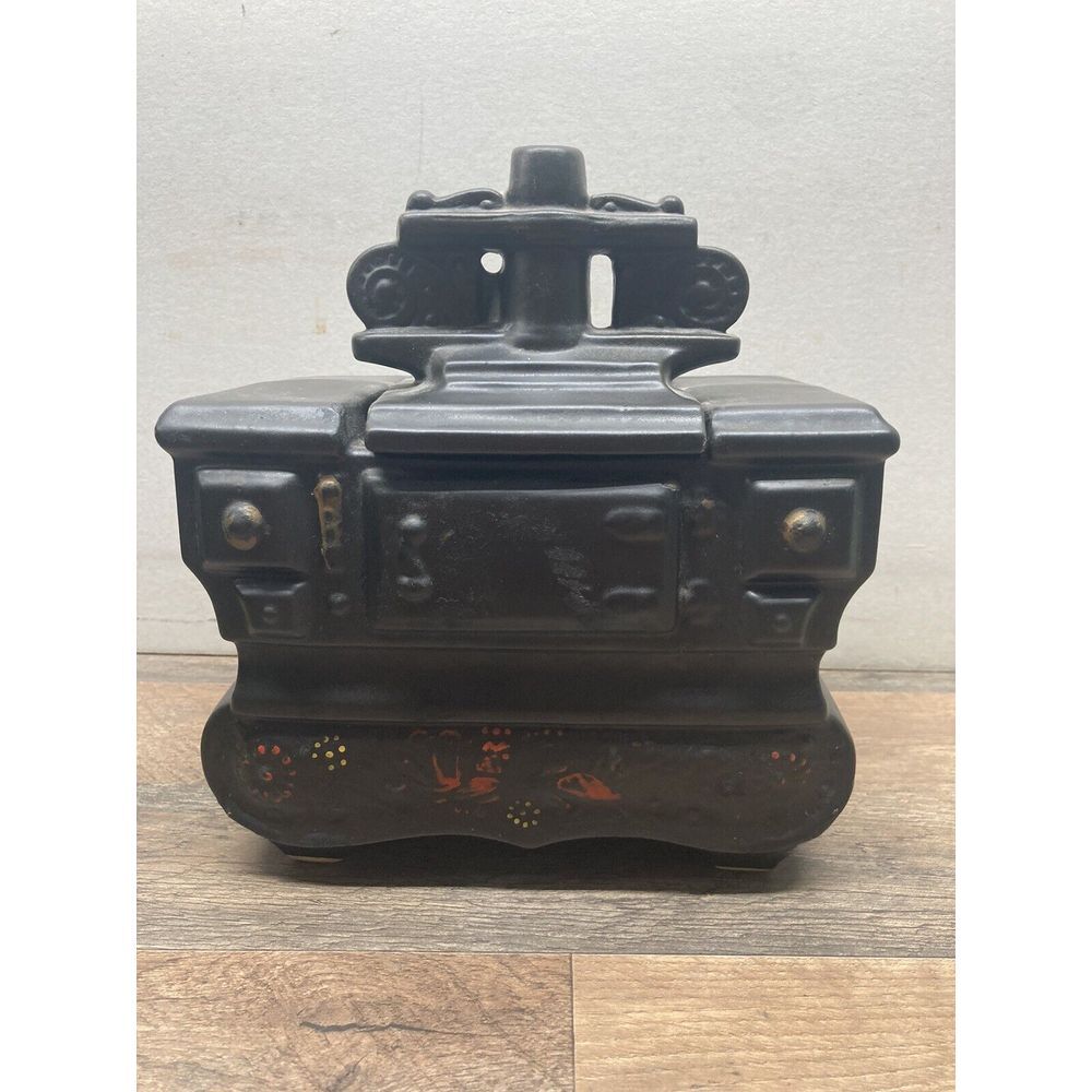 Vintage 1960's Pottery‎ USA McCoy "Black Cook Stove" Cookie Jar